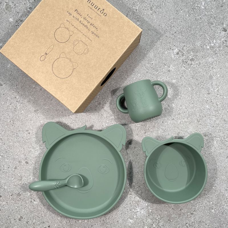Nuuroo Lykke silikon spisesett koala - Dusty green